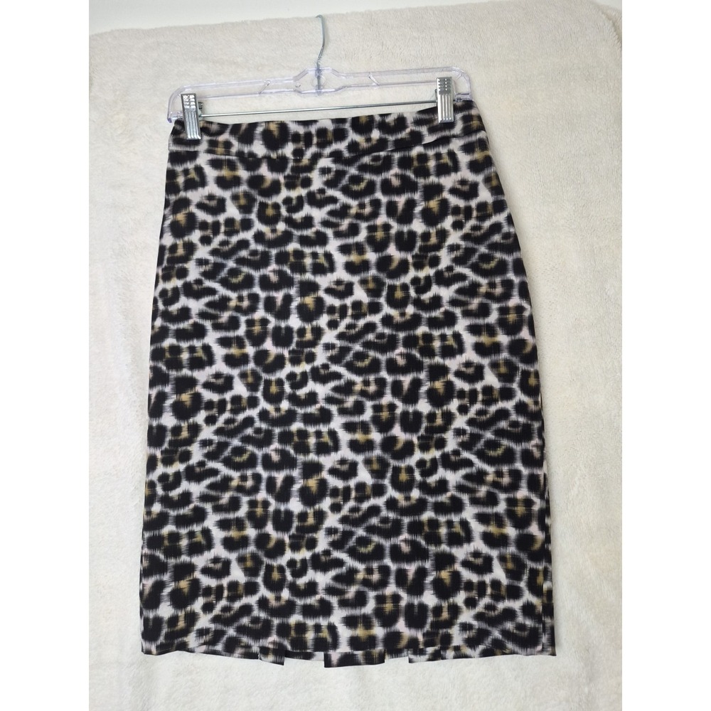 Ann Taylor Women's‎ Black White Animal Print Skirt Size 4